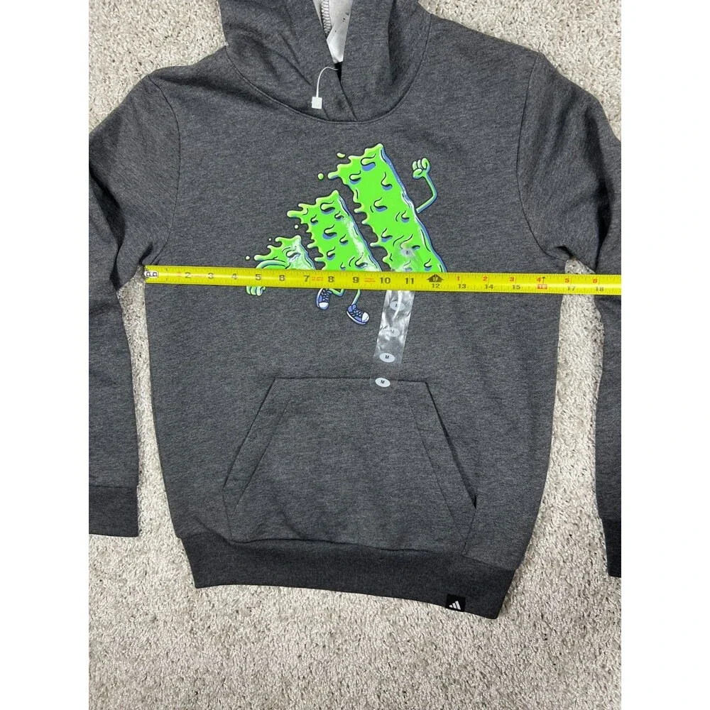 Adidas Boys Monster Graphic Hoodie Youth M 10/12 Gray Pullover NWT